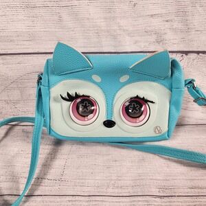 Purse Pets Spin Master Blue Fox Interactive Crossbody Bag Blinking Eyes Sounds